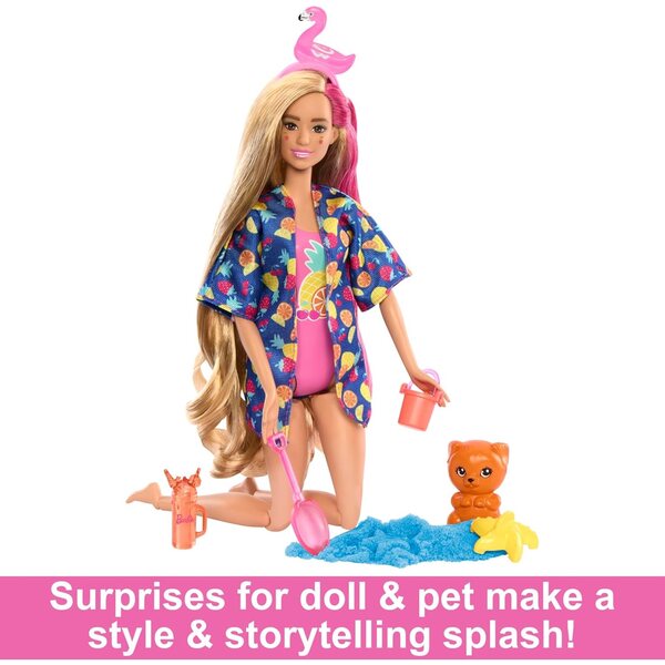 Barbie Pop Reveal Rise & Surprise mit über 15 Überraschungen und Strandaccessoires