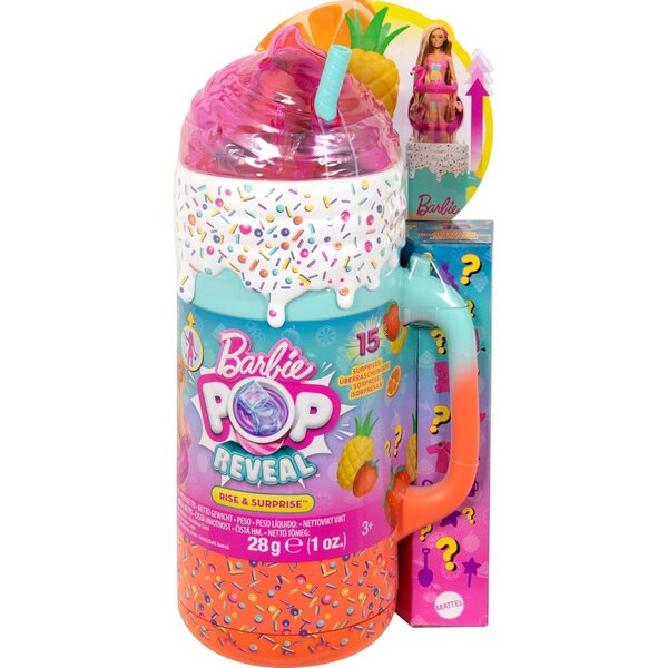 Barbie Pop Reveal Rise & Surprise mit über 15 Überraschungen und Strandaccessoires