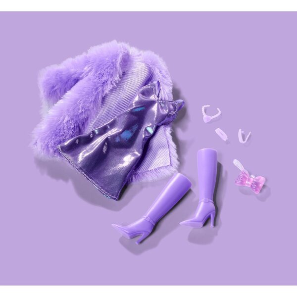 Steffi Love Fluffy 29cm - Bambola alla Moda con Vestito e Giacca in Pelliccia, Accessori Trend