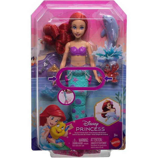 Играчка за баня Mattel Disney Arielle Mermaid Princess with Dolphin and Sebastian