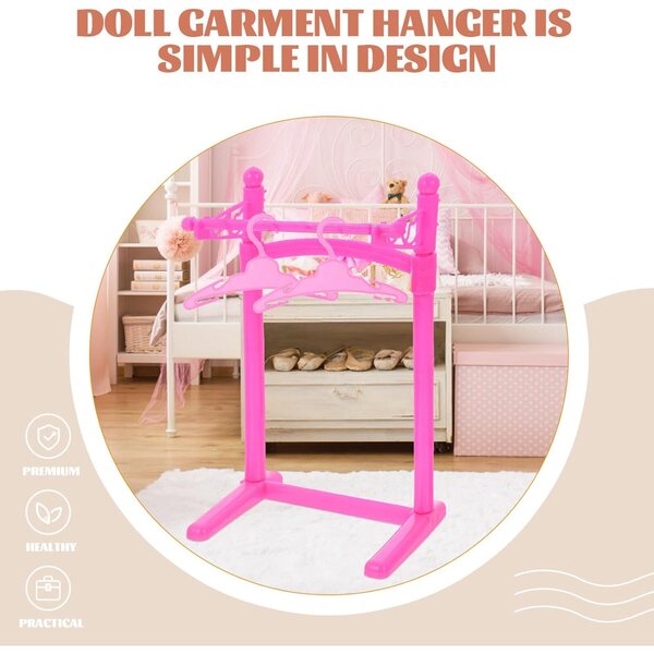 Toyvian 10 устойчиви и цветни мини закачалки за кукли за организиране на дрехи