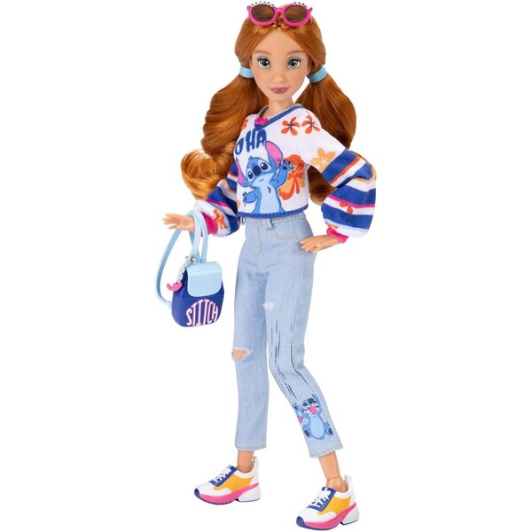 Disney ILY 4EVER Stitch-Puppe mit roten Haaren und Mix & Match-Kleidung, 29 cm