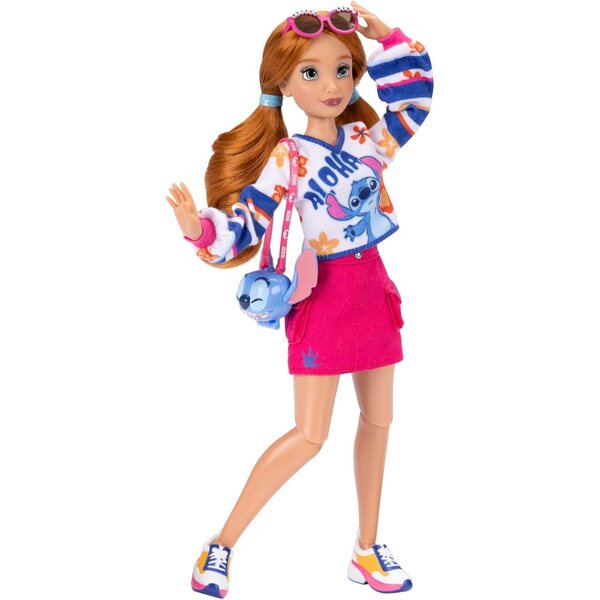 Disney ILY 4EVER Stitch-Puppe mit roten Haaren und Mix & Match-Kleidung, 29 cm