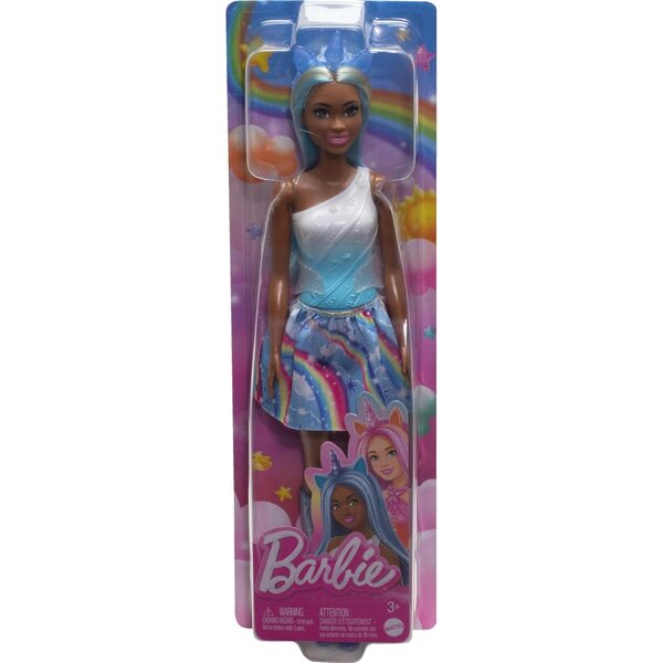 Barbie Fantasy Einhorn-Puppen mit bunten Haaren, magischen Outfits und Accessoires