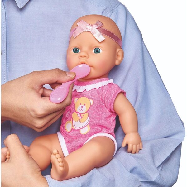 Simba New Born Baby Puppe 30cm con Funzioni di Bere e Fare Pipì – Accessori Inclusi