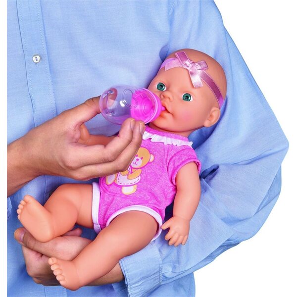 Simba New Born Baby Puppe 30cm con Funzioni di Bere e Fare Pipì – Accessori Inclusi