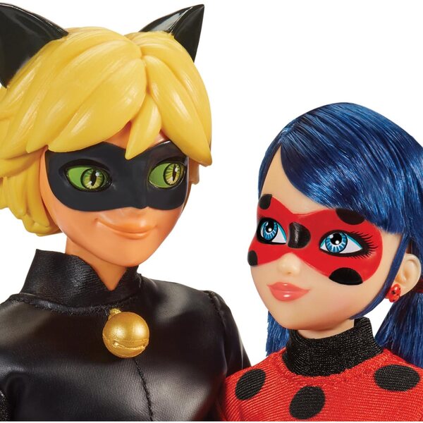 Miraculous Ladybug und Cat Noir 26 cm – Set mit 2 offiziellen Gelenkpuppen für Kinder