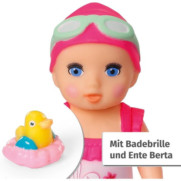 BABY born Minis Amy mit Badewanne, Puppe 7 cm mit gelber Ente