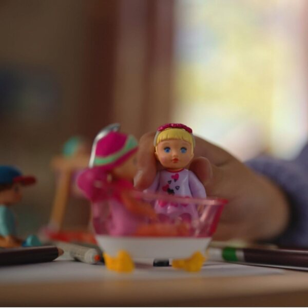 BABY born Minis Amy mit Badewanne, Puppe 7 cm mit gelber Ente