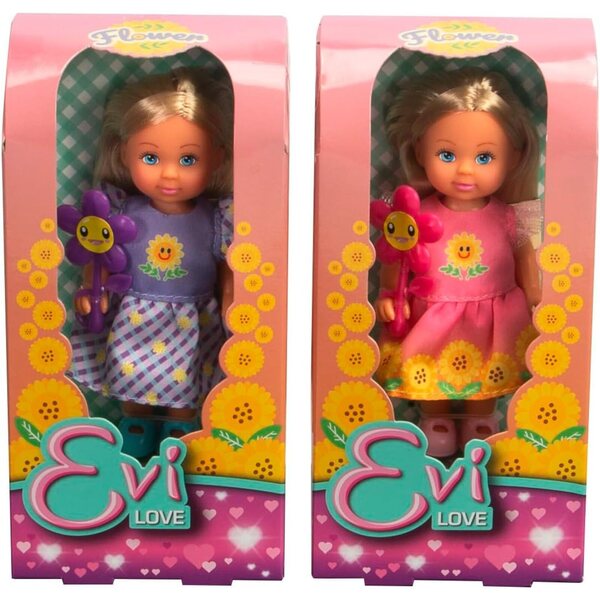 Simba Evi Love Flowers Bambola 12cm con Vestito a Fiori per Bambini da 3 Anni