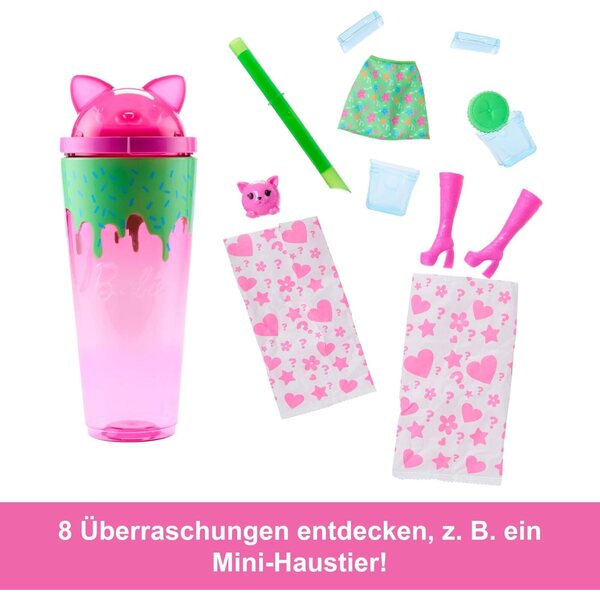 Barbie Pop Reveal Shakes-Serie mit 8 Überraschungen, Duftpuppe und Zubehör