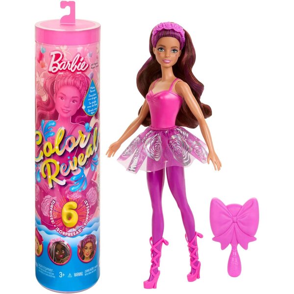 Barbie Colour Reveal Ballerina mit 6 Überraschungen und Farbwechsel – Mode und Spiel