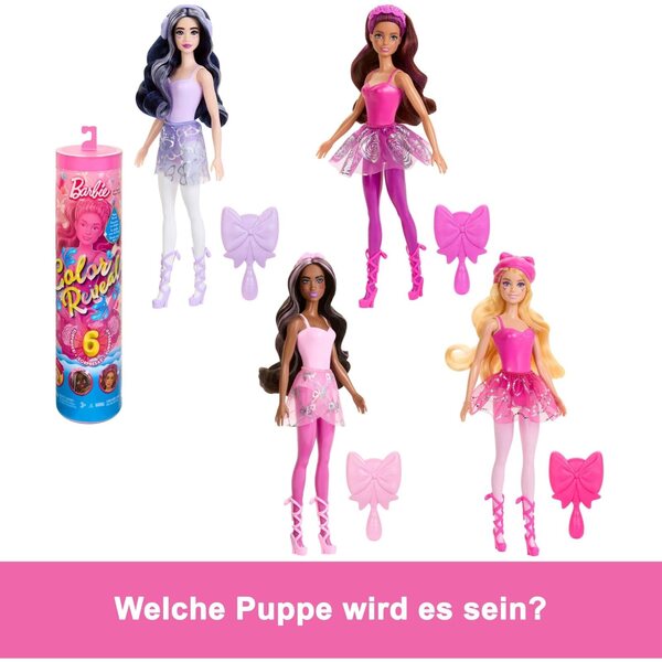 Barbie Colour Reveal Ballerina mit 6 Überraschungen und Farbwechsel – Mode und Spiel