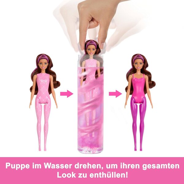 Barbie Colour Reveal Ballerina mit 6 Überraschungen und Farbwechsel – Mode und Spiel