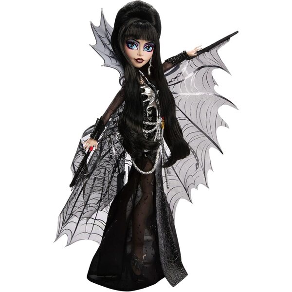 Monster High Elvira Puppe - Lady der dunklen Magie con outfit gotico elegante e accessori