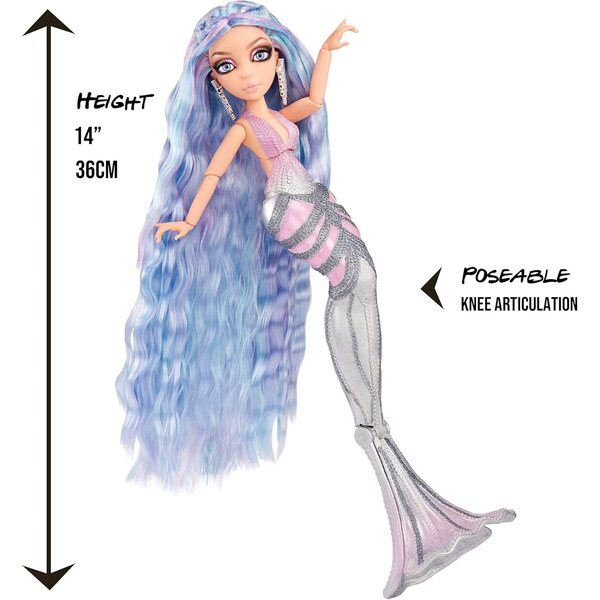 Mermaze Mermaidz Orra: bambola sirena con cambio colore, glitter e accessori per stilizzare