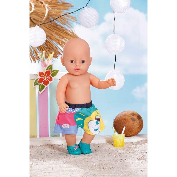 BABY born Holiday Badeshorts per bambole 43 cm in 2 design casuale, estive e colorate