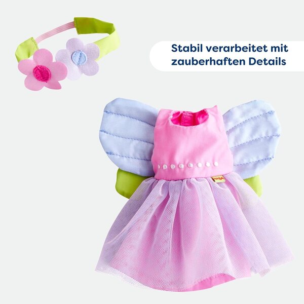 HABA Fairy Magic Puppenkleidung 2-teilig für 30 cm Puppen ab 18 Monaten, Kleid mit Flügeln
