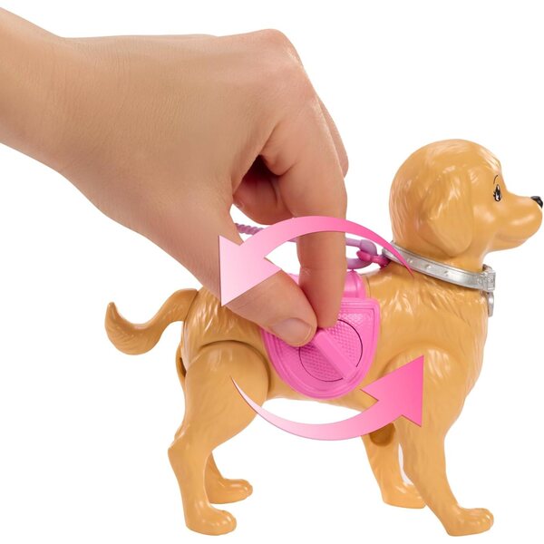 Barbie Beach mit Hundespielzeug, das läuft und beißt, komplettes Zubehörset