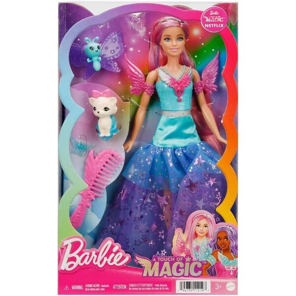 Barbie Malibu mit glitzerndem Kleid, Accessoires und Tieren für Kinder ab 3 Jahren