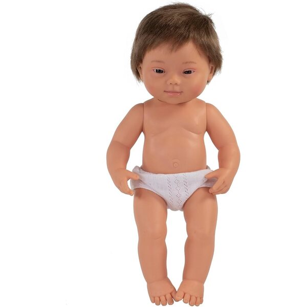 Miniland 38 cm große europäische Kinderpuppe mit Down-Syndrom – realistisch und duftend