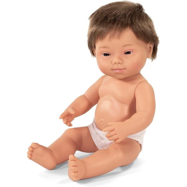 Miniland 38 cm große europäische Kinderpuppe mit Down-Syndrom – realistisch und duftend