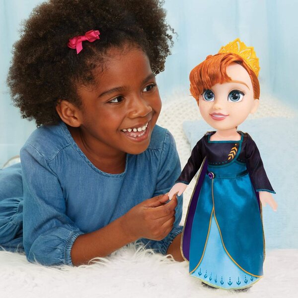 Anna aus Frozen 2 Puppe 35 cm mit elegantem Kleid und Tiara für Mädchen ab 3 Jahren