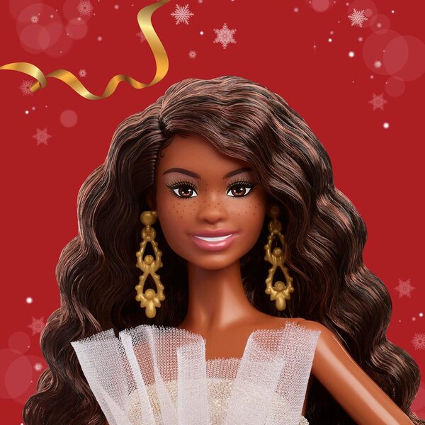 Barbie Signature 2025 Holiday: Elegante Silber- und Goldpuppe mit Jacquardkleid