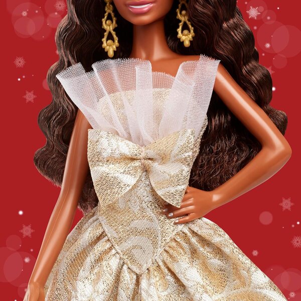 Barbie Signature 2025 Holiday: Elegante Silber- und Goldpuppe mit Jacquardkleid