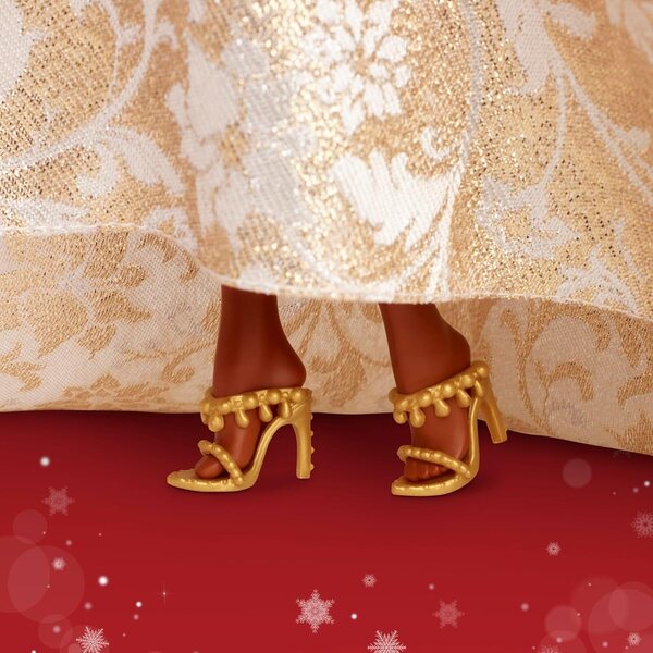 Barbie Signature 2025 Holiday: Elegante Silber- und Goldpuppe mit Jacquardkleid