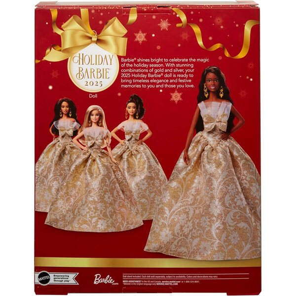 Barbie Signature 2025 Holiday: Elegante Silber- und Goldpuppe mit Jacquardkleid