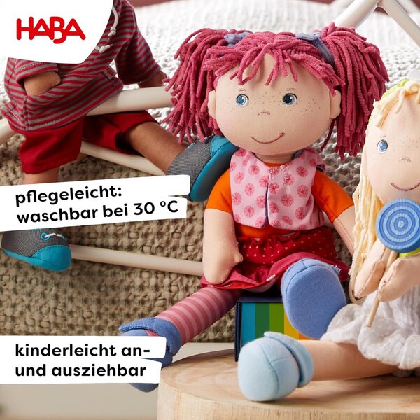 Bambola HABA Lilli-Lou 30 cm in tessuto con vestiti - compagna di giochi ideale a partire da 18 mesi