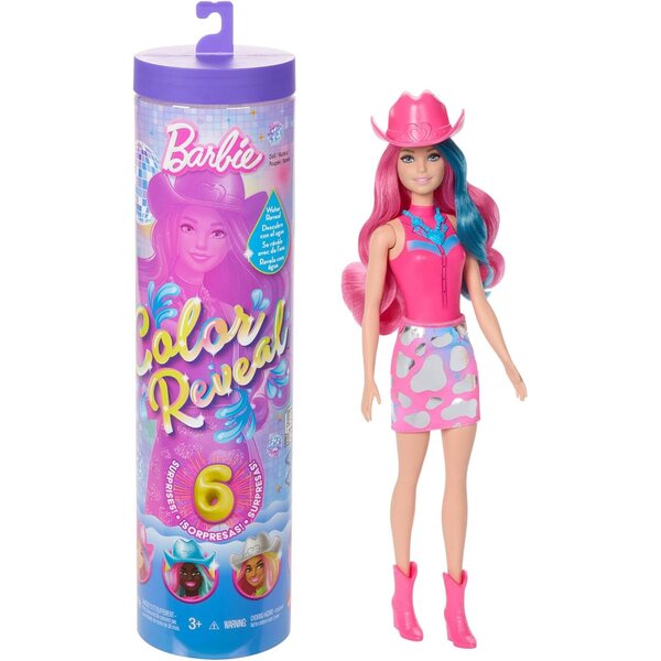 Barbie Color Reveal Disco Star mit 6 Überraschungen und metallischen Farbwechseln