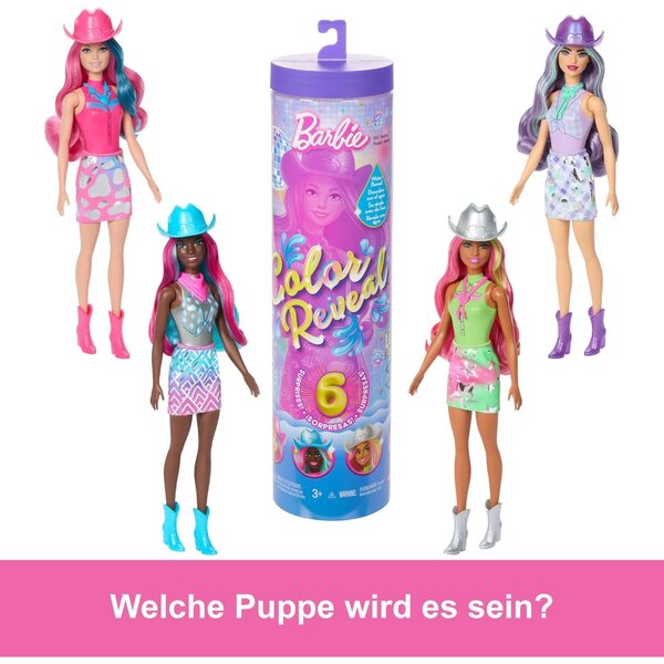 Barbie Color Reveal Disco Star mit 6 Überraschungen und metallischen Farbwechseln