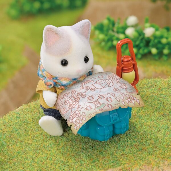 Sylvanian Families Abenteuerset mit zwei Figuren, Milchkatzenvater und Sohn für Kinder ab 3 Jahren