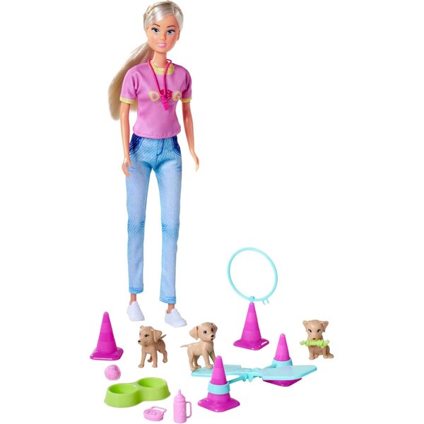 Steffi Love Hundetrainer 29cm mit 3 Hunden und Agility-Parcours, Lernspiel 3+