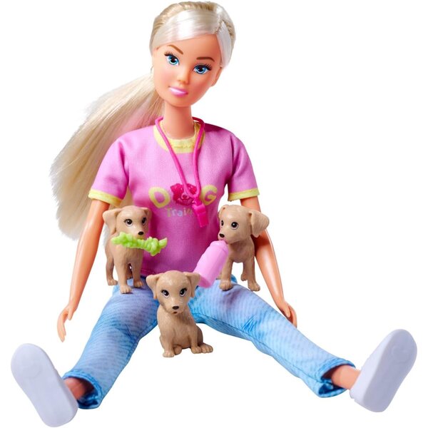 Steffi Love Hundetrainer 29cm mit 3 Hunden und Agility-Parcours, Lernspiel 3+