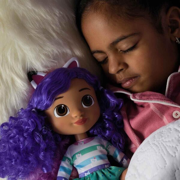 DREAMWORKS GABBY'S DOLLHOUSE – Interaktive Puppenparty Gabby mit Geräuschen und Katzenohren, 33 cm