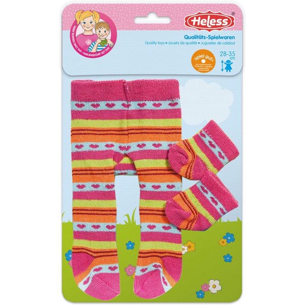 Collant Heless con calzini per bambole 28-35 cm in 3 varianti di colore e fantasia
