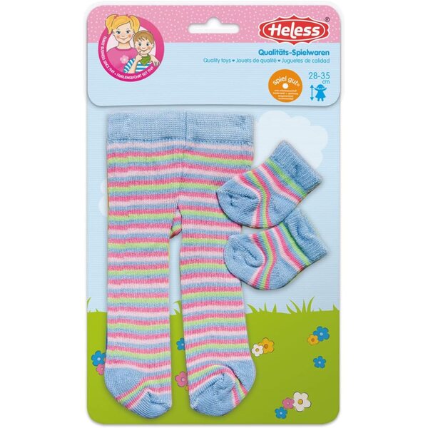 Collant Heless con calzini per bambole 28-35 cm in 3 varianti di colore e fantasia