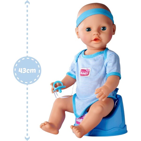 Simba New Born Baby Bambino 43cm con Funzioni Realistiche e Accessori Completi