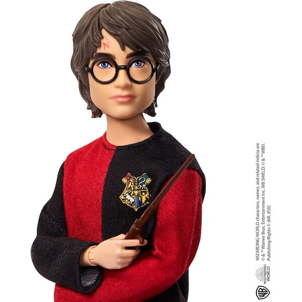 Set mit 2 Harry-Potter- und Voldemort-Puppen mit trimagischem Kelch und Zauberstäben, 26–30 cm