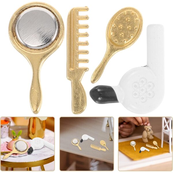 BESPORTBLE Set 4 Mini Accessori Parrucchiere in Lega per Casa delle Bambole