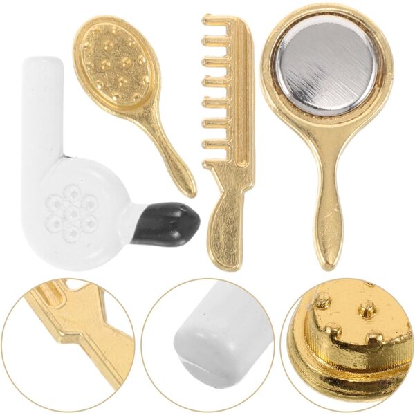 BESPORTBLE Set 4 Mini Accessori Parrucchiere in Lega per Casa delle Bambole