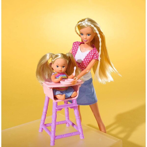 Simba Steffi Love Baby World Bambole-Spielset con Steffi e 3 Babys, accessori inclusi