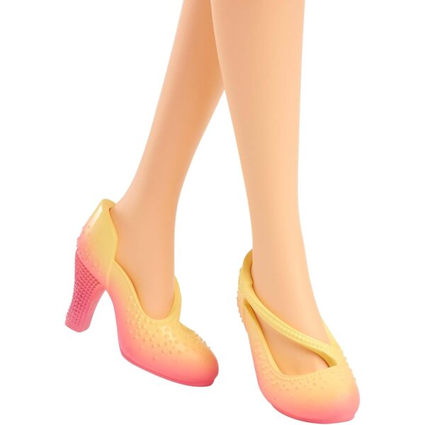 Mattel Glinda Modepuppe mit rosa Kleid und Accessoires – bewegliche Puppe