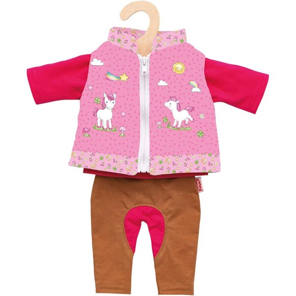 Heless Reiter Bekleidungsset für Puppen 28-35 cm mit Hose, Hemd und Weste