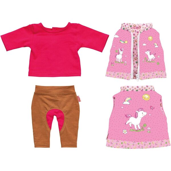 Heless Reiter Bekleidungsset für Puppen 28-35 cm mit Hose, Hemd und Weste