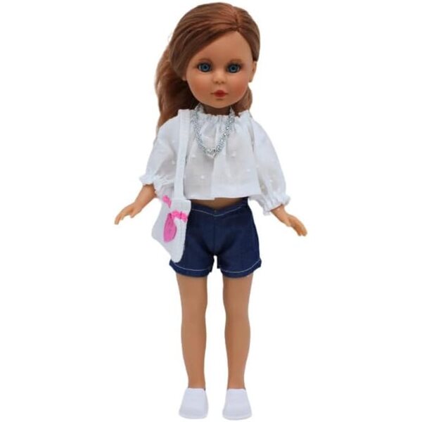 Folk Artesanía Naia Original Poupée da Collezione 35 cm con Jeans e Blusa