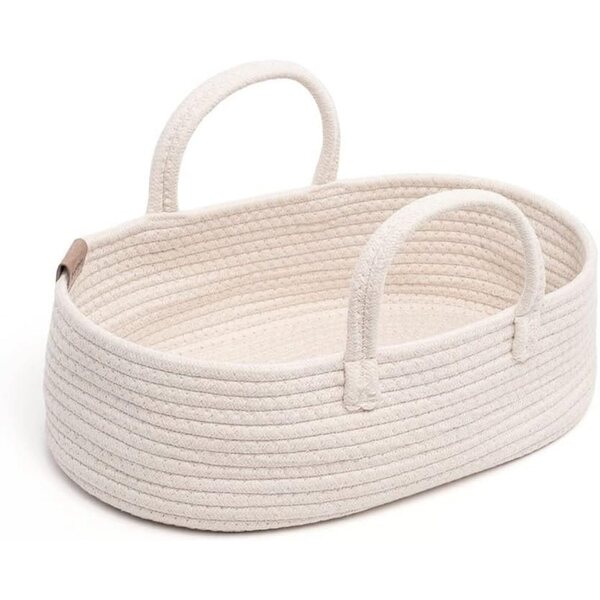 Miniland Tragekorb in Cotone Bianco per Bambole fino a 40 cm con Manici